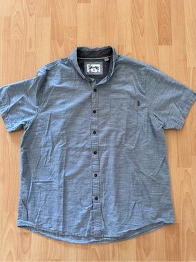 Hurley blue Men’s Short-Sleeve Button-Up Shirt -  XXL new